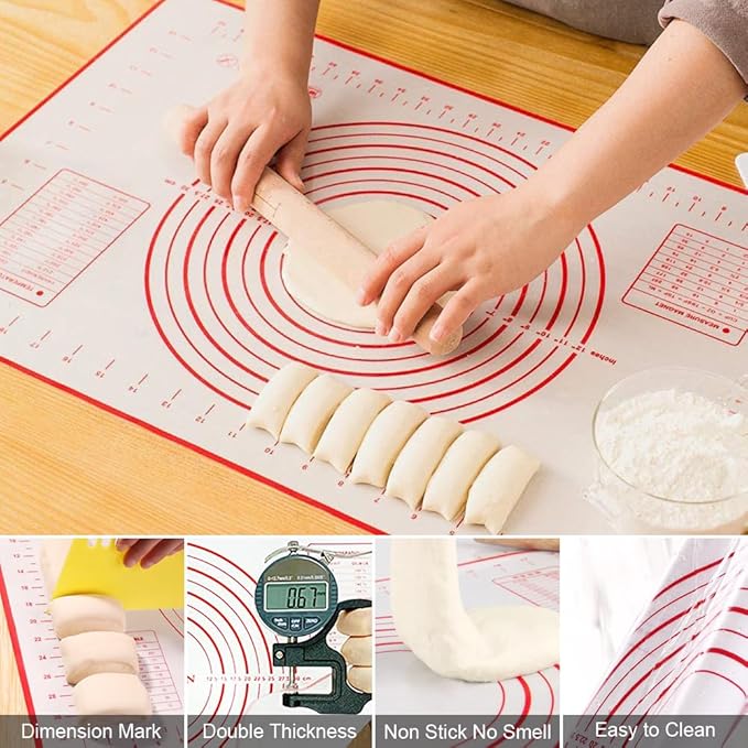 Pastry Cutter, Biscuit Cutter, Dough Scraper, Silicone Baking Mats, Stainless - Image 4