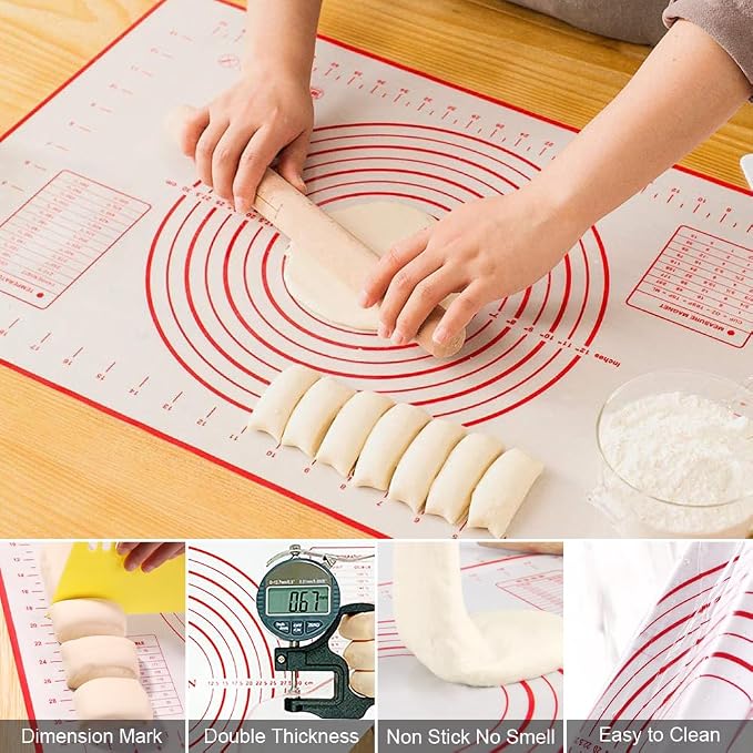 Pastry Cutter, Biscuit Cutter, Dough Scraper, Silicone Baking Mats, Stainless - Image 6