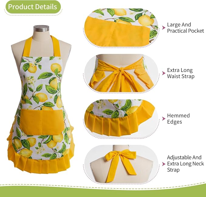 Vintage Floral Apron for Women - Image 4