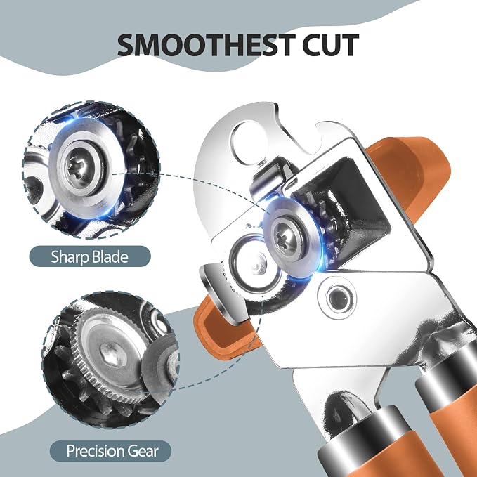 Safring Can Opener Manual, Heavy Duty Handheld Strong Can Opener - Image 3