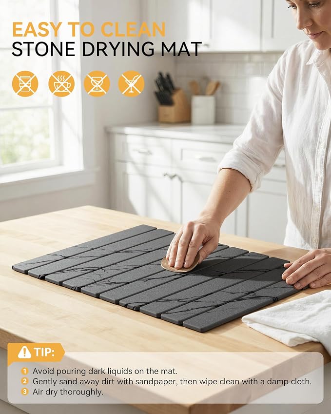 Yofidra Large Stone Dish Drying Mat - Image 7