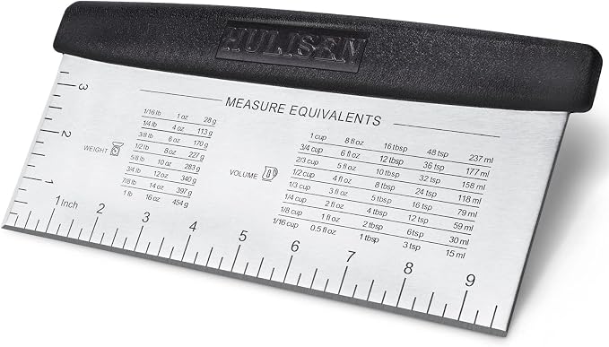 HULISEN Large Bench Scraper for Baking, 10 inch Dough Pastry Scraper by HULISEN