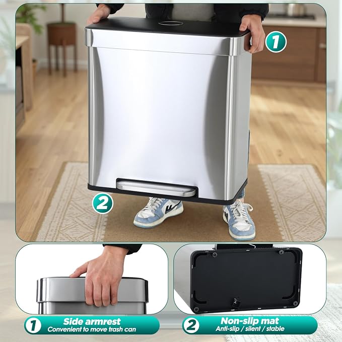FDW 16 Gallon / 60 L Garbage Can Kitchen Trash Can - Image 5