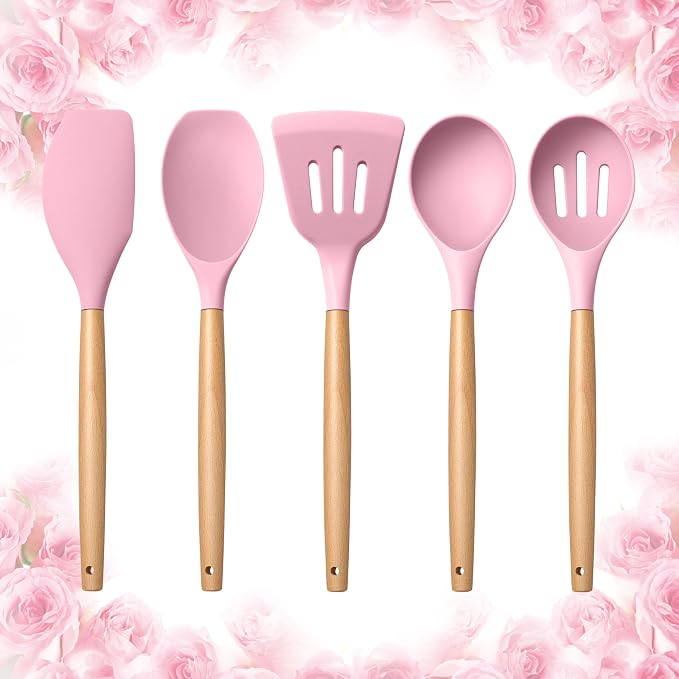 E-far Silicone Cooking Utensils Set, 5-Piece Kitchen Utensils Set by E-far