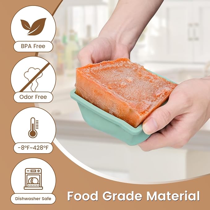Silicone Freezer Tray for Soup Ice Cubes: 2-Cup Freezing Trays - Image 2