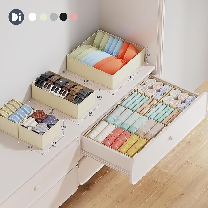 DIMJ Drawer Organizer Clothes, 20 Pack Dresser Organizer, Foldable Closet - Image 2