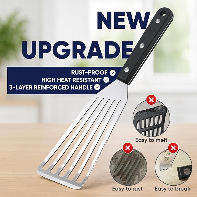 Newness Metal Fish Turner Spatula Stainless Steel - Image 4