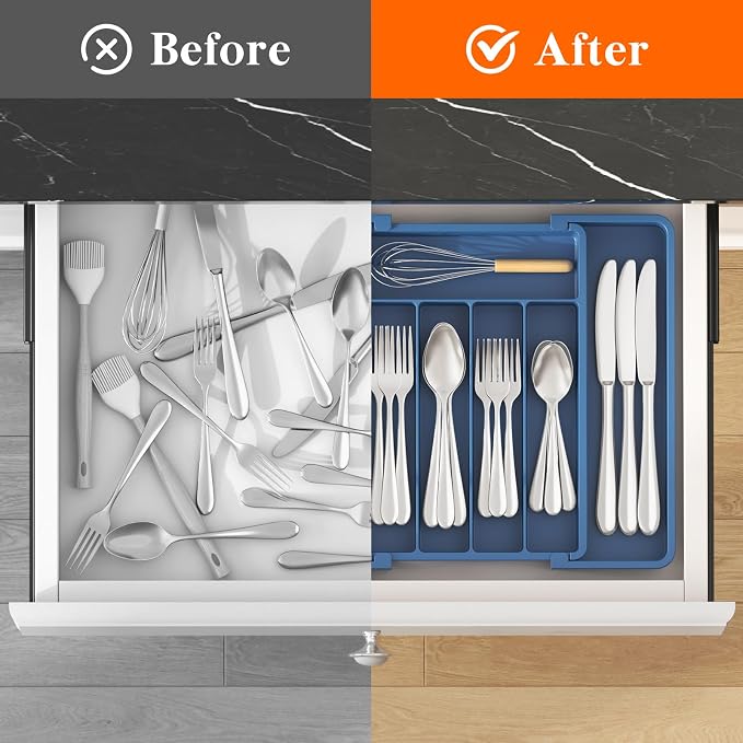 Lifewit Silverware Drawer Organizer, Expandable Utensil Tray - Image 4