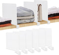 JOY DECOR 6 Pack Acrylic White Shelf Dividers by JOY+DECOR