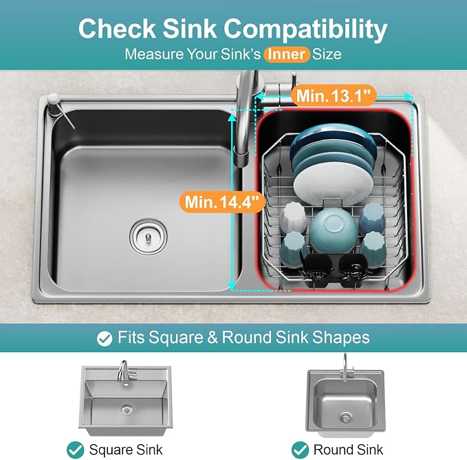 GSlife Small in Sink Dish Drying Rack - Image 3