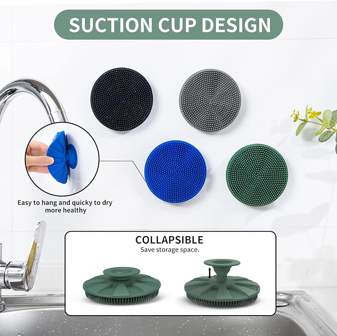 Silicone Sponge, BEAUTAIL Non-Scratch Scrub Sponges, - Image 4