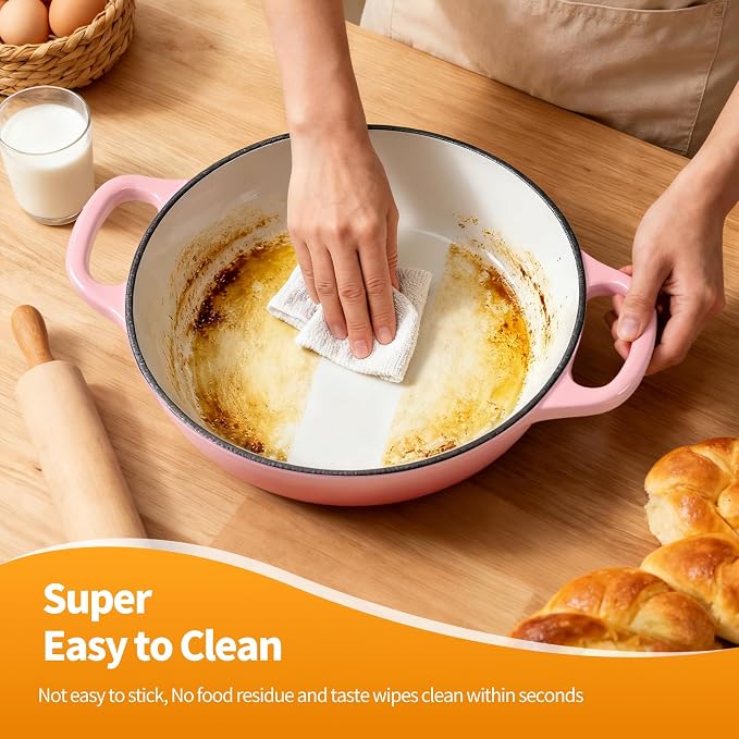 ONKO Dutch Oven For Sourdough Bread Baking, 6QT Enameled Cast Iron Dutch Oven - Image 7