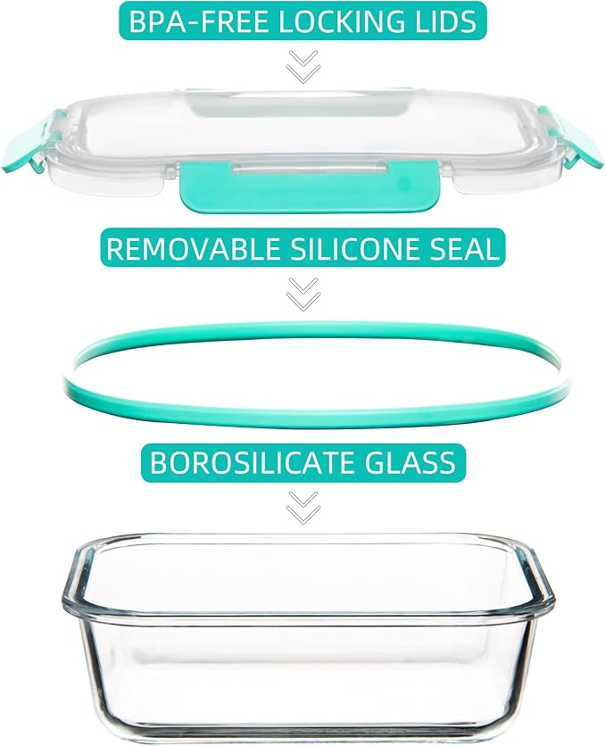 FAWLES 12 Pack Glass Storage Containers - Image 3