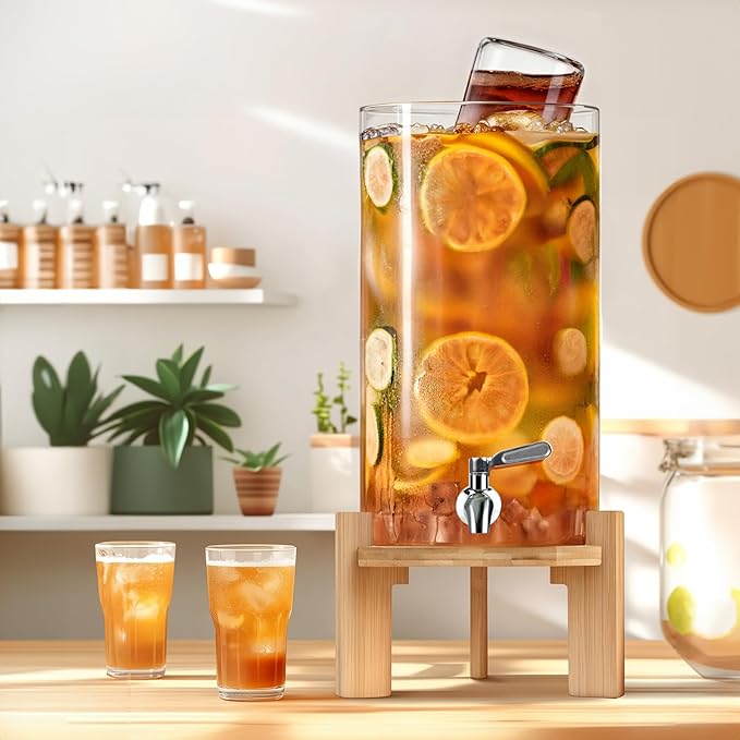 Beverage Dispenser 2.9 Gallon, Glass Drink Dispenser - Image 6