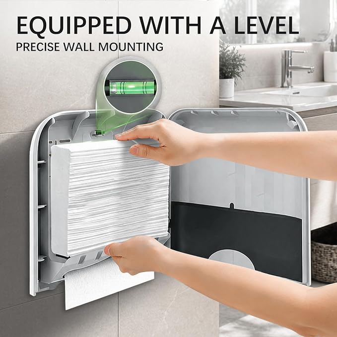 Paper Towel Dispenser, Large Capacity Wall Mount Tissue Dispensers - Image 5