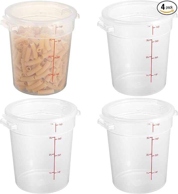 CURTA 4 Quart Translucent Round Food Storage Container by CURTA