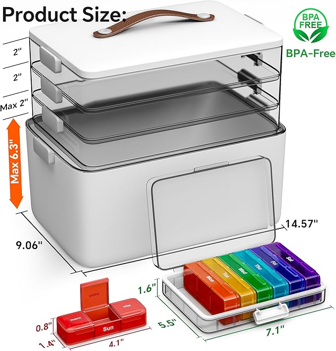 CTIME 4-Tier XL Medicine Organizer - Image 4
