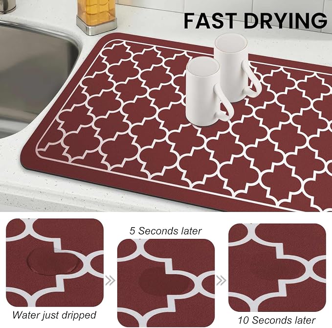 WISELIFE Dish Drying Mat Super Absorbent Drying Mat Large Dish Drying Mats - Image 4