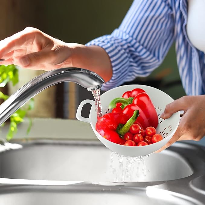 Meadow Lane 6-inch Small Colander, Dishwasher Safe, Double Handles, Compact - Image 8
