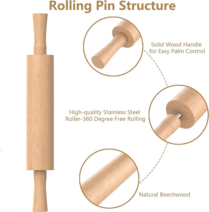 Classic Wooden Rolling Pin - Image 3