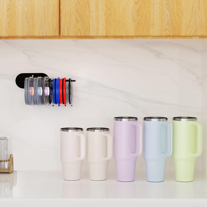 4 Pack Tumbler Lid Organizer, Space Saving Cup Lid Organizer - Image 7