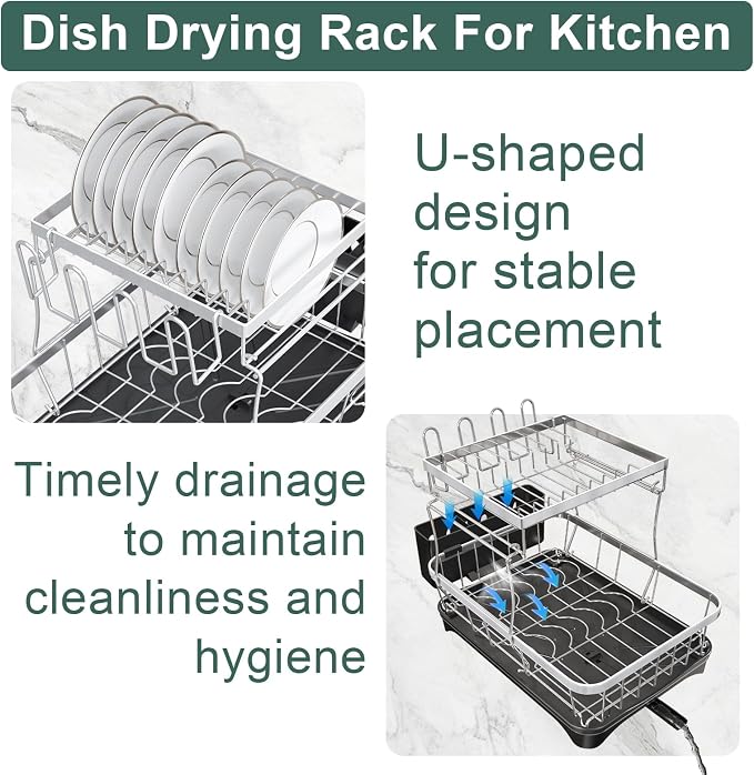 LIYI Dish Drying Rack, Large Dish Rack - Image 5