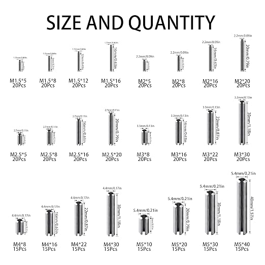 440Pcs 304 Stainless Steel Slotted Spring Pin Assortment Kit, M1.5 M2 M2.5 M3 - Image 2