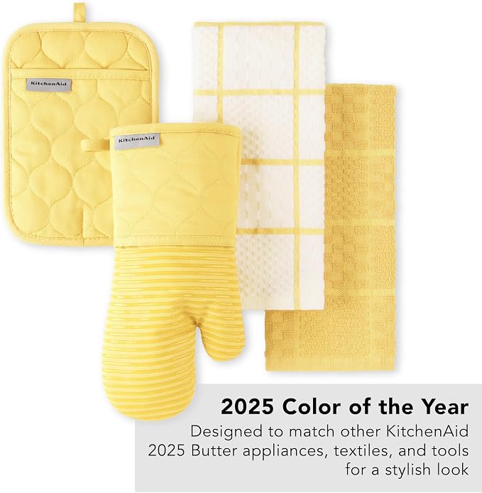 KITCHENAID Quilted Cotton Terry Cloth Oven Mitt, Pot Holder, Kitchen Towel - Image 8