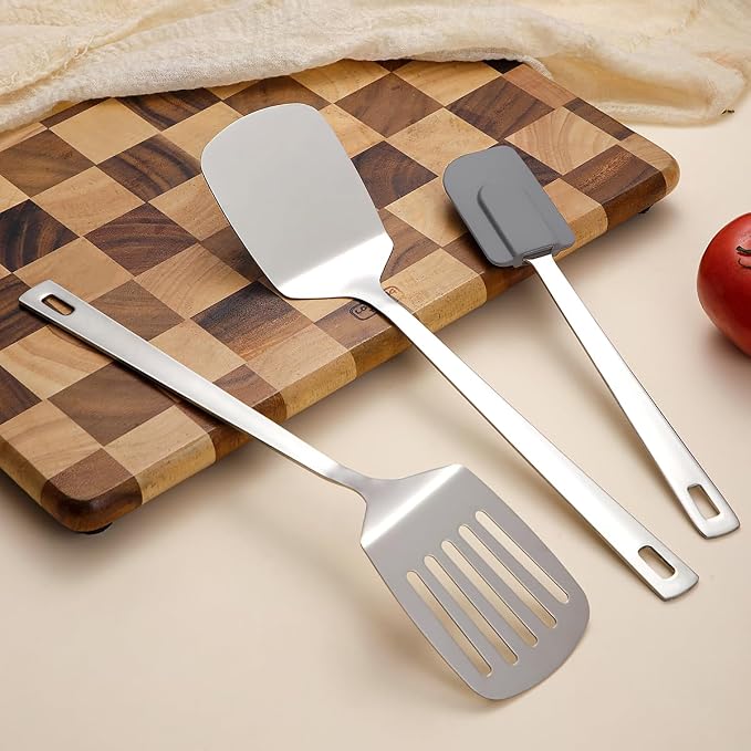 Berglander Stainless Steel Spatulas Set 3pcs, Metal Spatula - Image 8