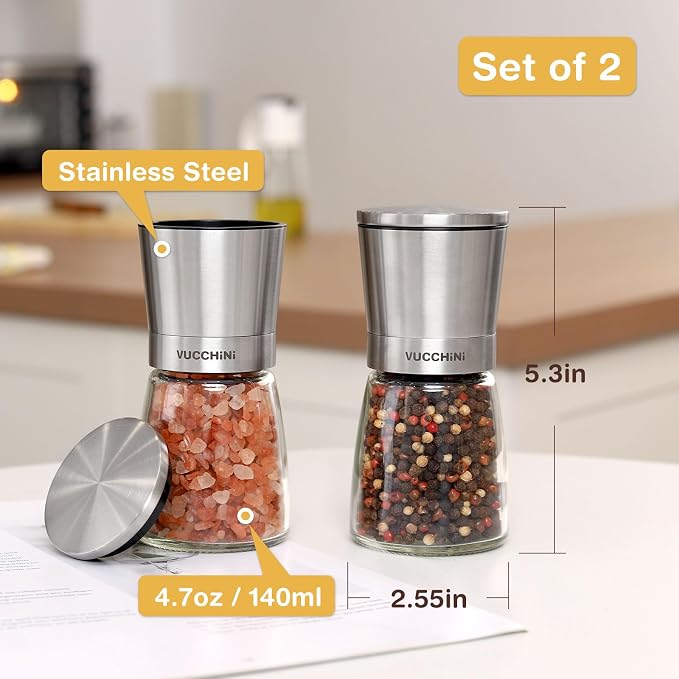 VUCCHINI Salt and Pepper Grinder Set - Image 4