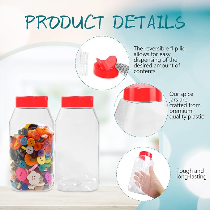 34 Pack 16 oz Plastic Spice Jars - Image 3