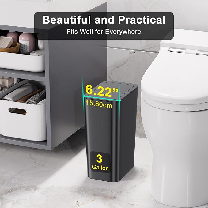 N. NETDOT 3 Pack 3 Gallon Small Trash Can - Image 2