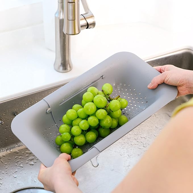 BLUE GINKGO Over the Sink Colander Strainer Basket - Image 7
