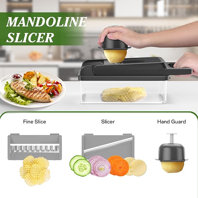HomeHacks Vegetable Chopper Vegetable Cutter, 12 in 1 Kitchen Gadget, Onion - Image 4