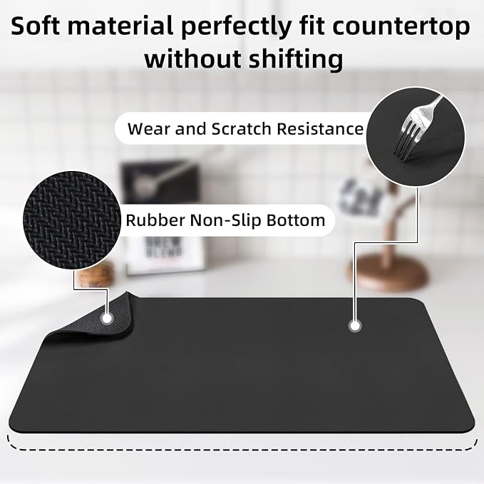 LOPNUR Kitchen Dish Drying Mat, Diatomite Coffee Mat, Super Absorbent Dish - Image 4