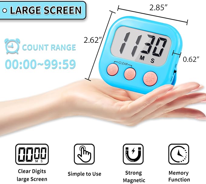 Timer for Kids Teachers Supplies Digital Kitchen Timers for Cooking Large - Image 6