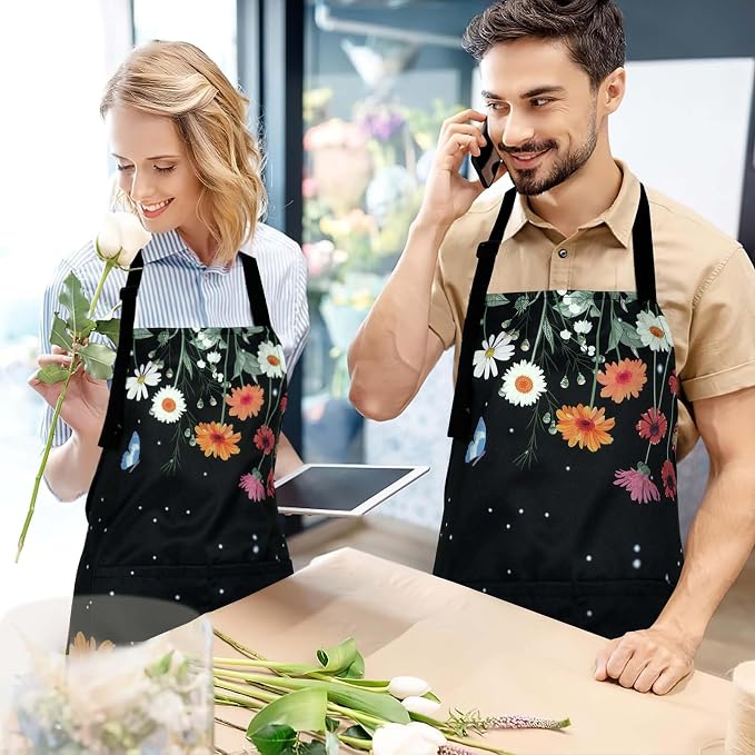 ASPMIZ Floral Apron for Adults, Waterproof Women Apron - Image 7