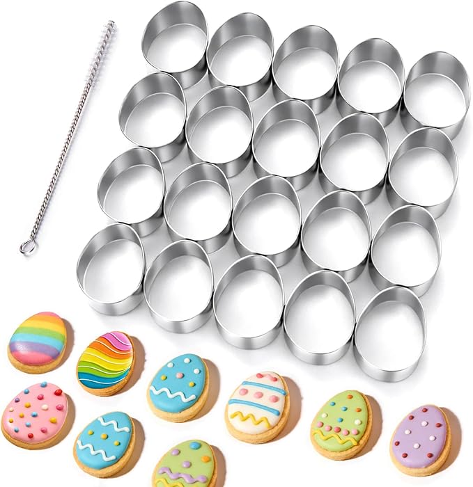AIERSA Mini Egg Cookie Cutter, Round Small Easter Cookie Cutters, 1.2 Inch Tiny by AIERSA