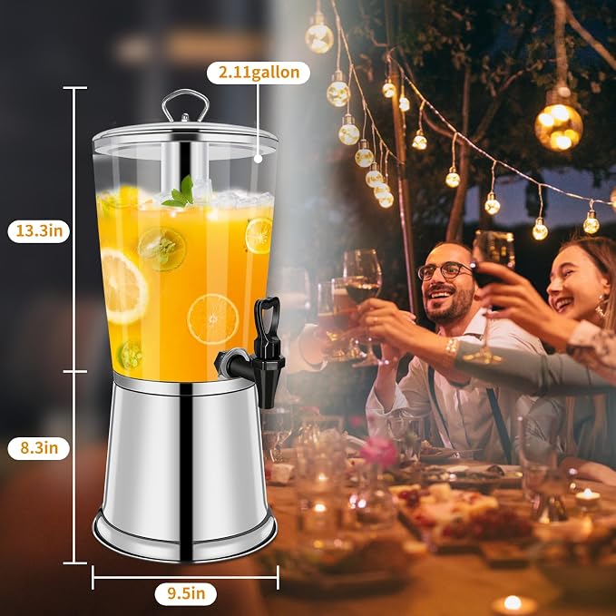 FULIYE Beverage Dispenser with Stand, Drink Dispensers - Image 6