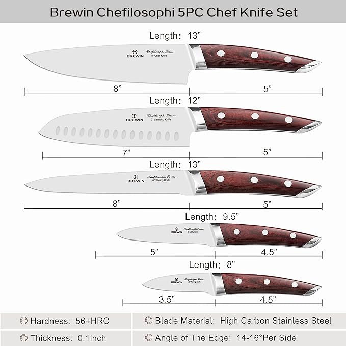 Brewin CHEFILOSOPHI Japanese Chef Knife Set 5 PCS - Image 5