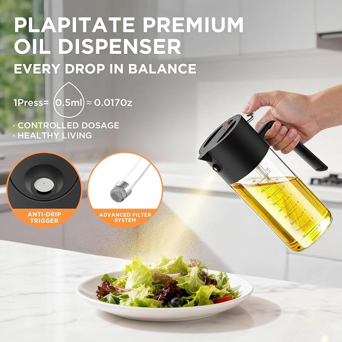 PLAPITATE 2Pcs 17oz Premium Olive Oil Sprayer - Image 2