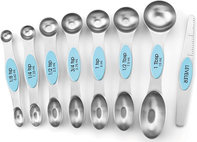 Spring Chef Stainless Steel Magnetic Measuring Spoons Set of 8 by SpringChef