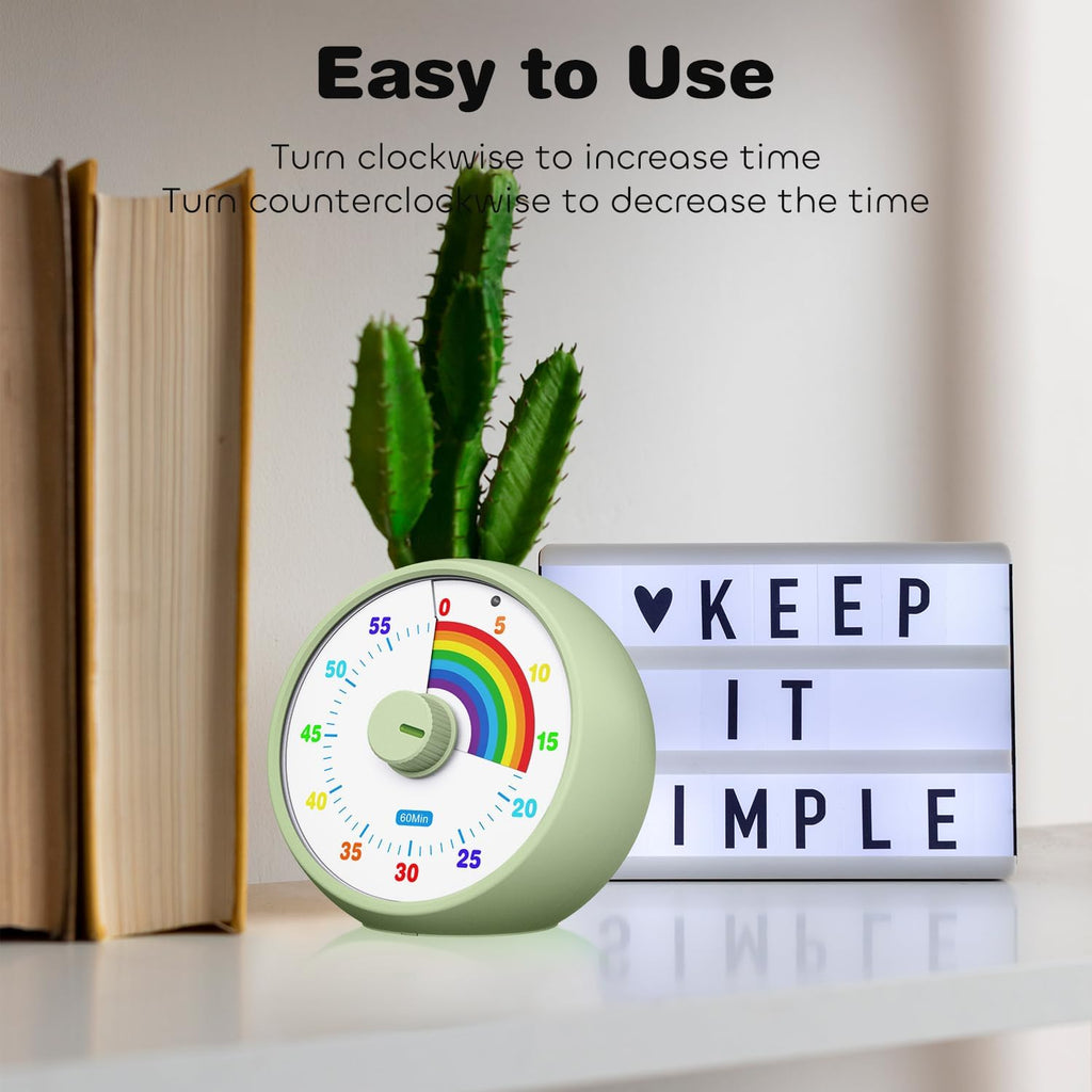 Visual Timer for Kids, 60-Minute Countdown Timer for Classroom Office