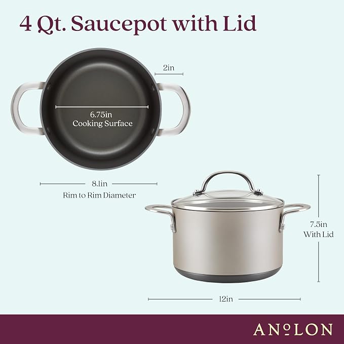 Anolon Achieve Hard Anodized Nonstick Saucepot - Image 2
