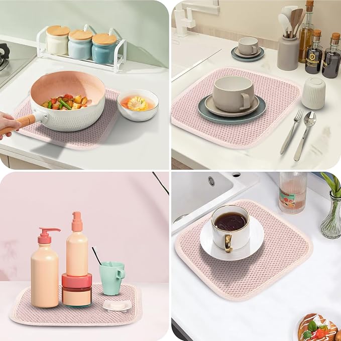 GeeRic Microfiber Dish Drying Mat, Super Absorbent Kitchen Dish Drying Pad - Image 5