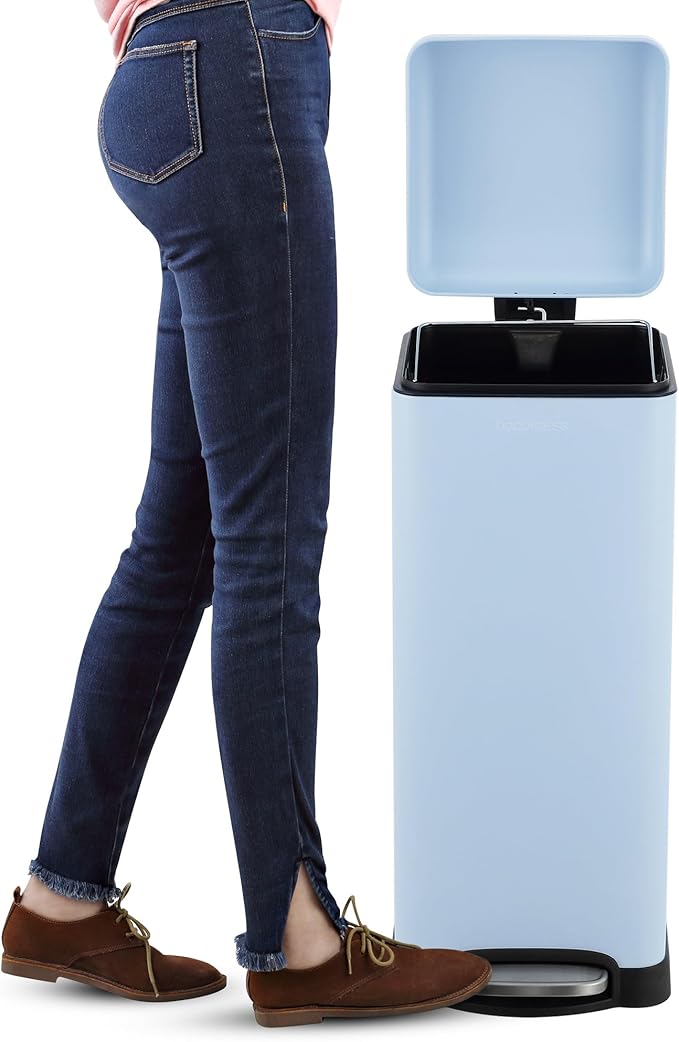 happimess HPM1007I Betty Retro 8-Gallon Step-Open Trash Can, Fingerprint - Image 6
