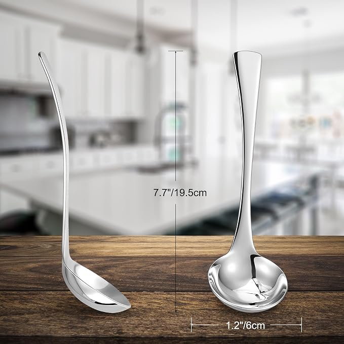 KEAWELL Premium Austin 1-Piece Sauce Ladle and 1 Piece Gravy Ladle, 18/10 - Image 2