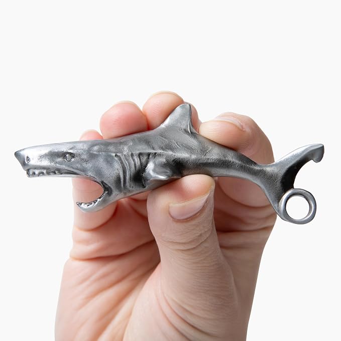 Shark Bottle Opener for Men – Funny Great White Shark Metal Beer Cap Tool – - Image 6
