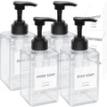 Clear Soap Dispenser with Waterproof Labels, Thickened Plastic Hand Soap by Lewistin