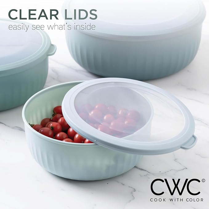 COOK WITH COLOR Prep Bowls with Lids- Wide and Deep Nesting Plastic Small - Image 4